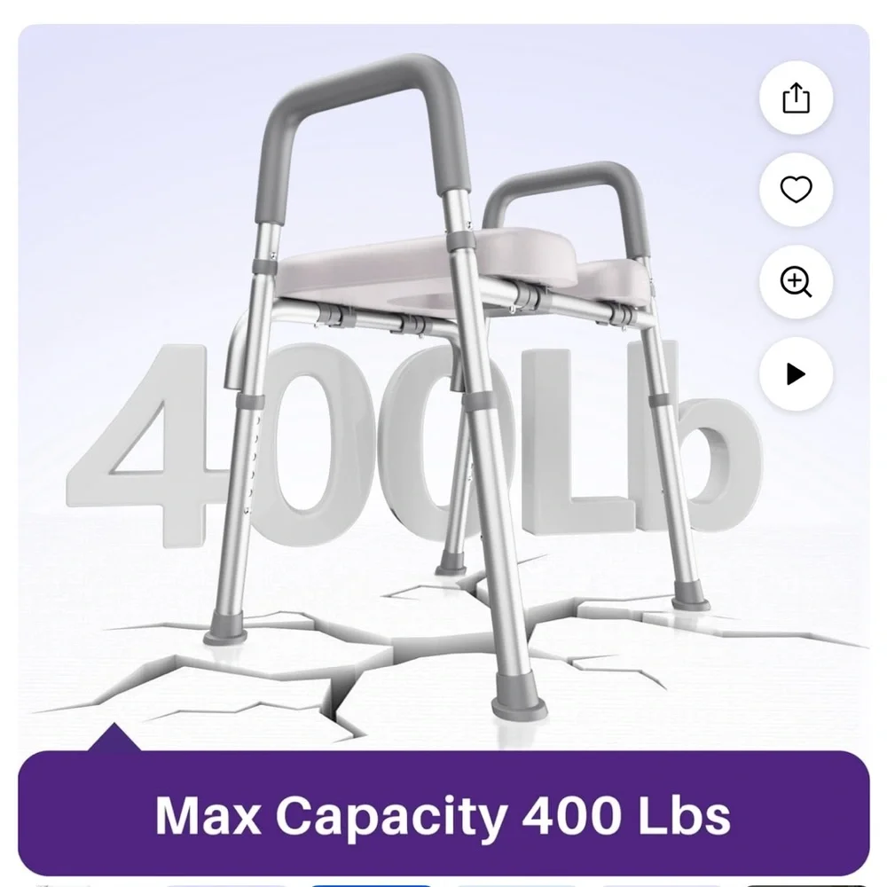 Height-Adjustable Toilet Safety Frame in Gray